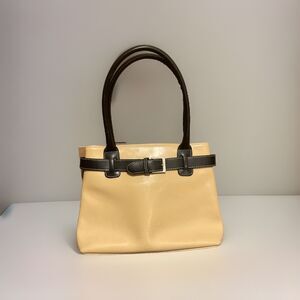 Tiffany & Fred Handbag Made in France Tan Black All Leather